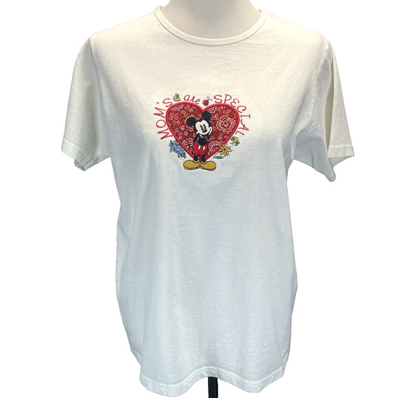 90s Y2K Mickey Mouse Mom's Are Special Tee Sz M Retro Disney Embroidered Graphic - Picture 1 of 7